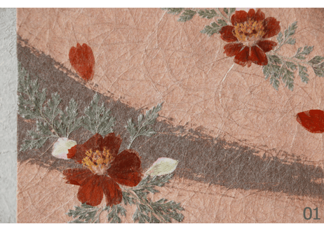 押し花和紙ミニアートパネル「うらら－urara」　Washi Mini Art Panel　150×150 全2種