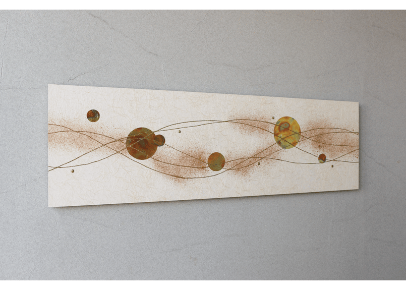 木製漆器アートパネル　SUN(サン) 和紙アートパネル「輝－Kagayaki」 Washi Wall Art Panel 910×2