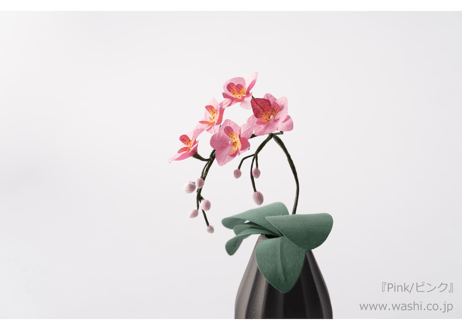 【即日発送可】和紙の仏花 お供え花／ミニ胡蝶蘭 花器付き 全3色