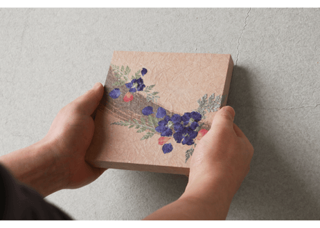 押し花和紙ミニアートパネル「うらら－urara」　Washi Mini Art Panel　150×150 全2種