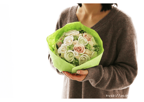 「受注生産」和紙ラウンドブーケ・白 （商品番号：bouquet-pro002w）
