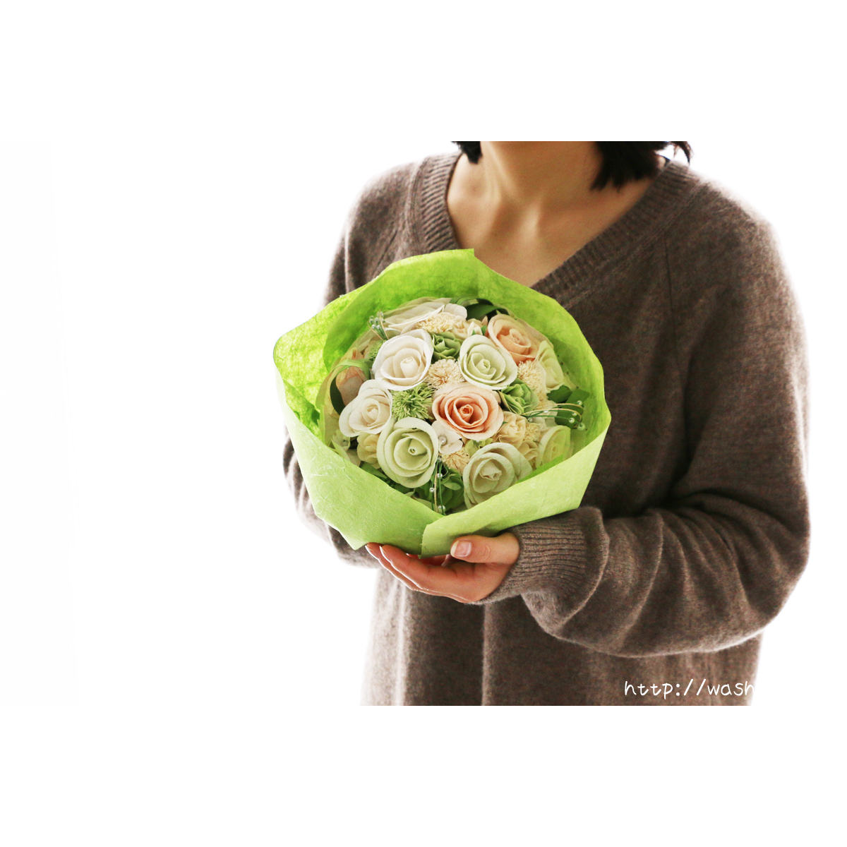 フープブーケ❤︎ホワイト ホワイトブーケギフトOPP袋-1｜ギフト、ラッピング用品、包装