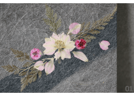 押し花和紙ミニアートパネル「ほのか－honoka」　Washi Mini Art Panel　150×150 全2種