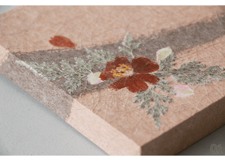 押し花和紙ミニアートパネル「うらら－urara」　Washi Mini Art Panel　150×150 全2種