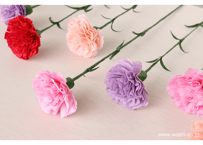【即日発送可】和紙の花／一輪のカーネーション 全4色