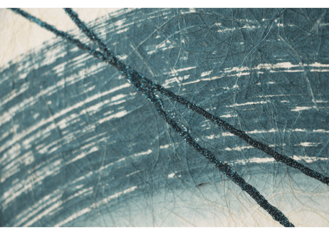 和紙アートパネル「蒼環－Soukan」　Washi Wall Art Panel　910×280