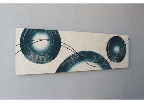 和紙アートパネル「蒼環－Soukan」　Washi Wall Art Panel　910×280