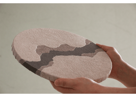 円形和紙アートパネル「層－Sou」　Washi Wall Art Panel　300φ
