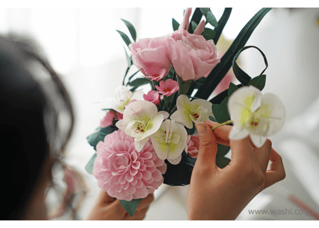 【即日発送可】和紙の仏花 お供え花 「凛音‐Rinne」／花器無し 全3色