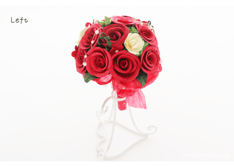 【即日発送可】和紙ラウンドブーケ・赤（商品番号：bouquet-002r）