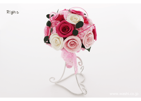 【即日発送可】和紙ラウンドブーケ・ピンク（商品番号：bouquet-002p）