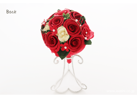 【即日発送可】和紙ラウンドブーケ・赤（商品番号：bouquet-002r）