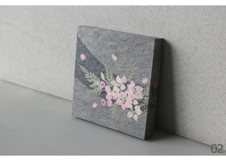 押し花和紙ミニアートパネル「ほのか－honoka」　Washi Mini Art Panel　150×150 全2種