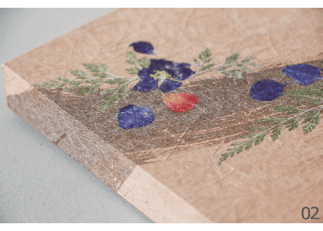 押し花和紙ミニアートパネル「うらら－urara」　Washi Mini Art Panel　150×150 全2種
