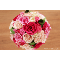 「受注生産」和紙ラウンドブーケ・ピンク（商品番号：bouquet-pro002p）
