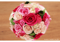 「受注生産」和紙ラウンドブーケ・ピンク（商品番号：bouquet-pro002p）