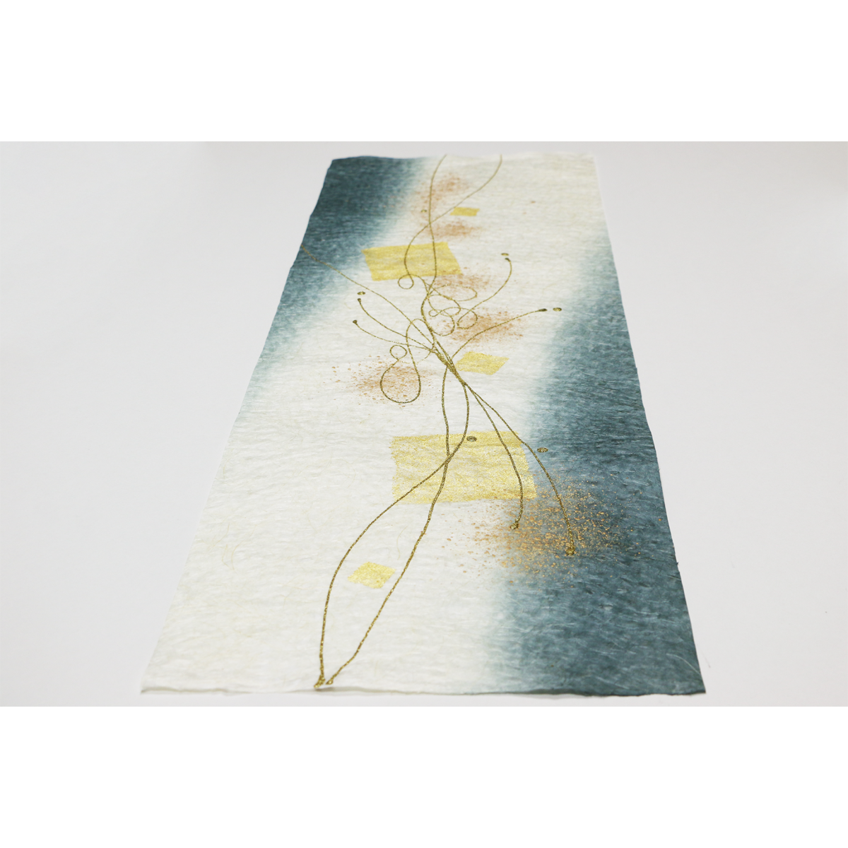 はあさん様一枚 創作デザイン落水和紙・本金（商品番号：as-160505) | Washi あ