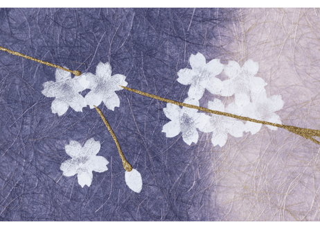 和紙アートパネル「夜桜－Yozakura」　Washi Wall Art Panel　910×280
