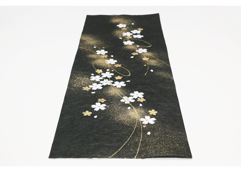 創作デザイン和紙・桜モチーフ／墨染（商品番号：as-no8b) | Washi あ