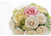 【即日発送可】和紙ラウンドブーケ・白  （商品番号：bouquet-002w）