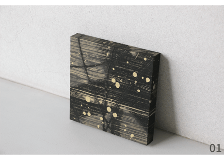 和紙ミニアートパネル「玄－gen」　Washi Mini Art Panel　150×150 全3種