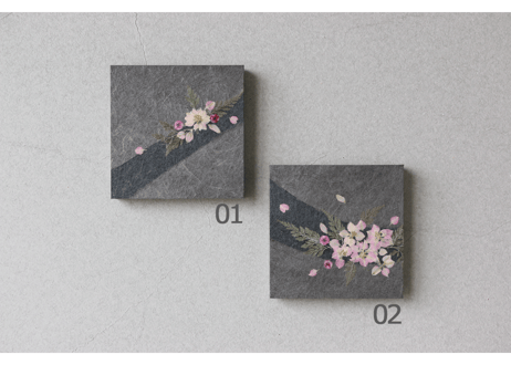 押し花和紙ミニアートパネル「ほのか－honoka」　Washi Mini Art Panel　150×150 全2種
