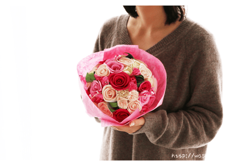 「受注生産」和紙ラウンドブーケ・ピンク（商品番号：bouquet-pro002p）