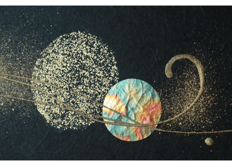 和紙アートパネル「煌－Kirameki」　Washi Wall Art Panel　800×210