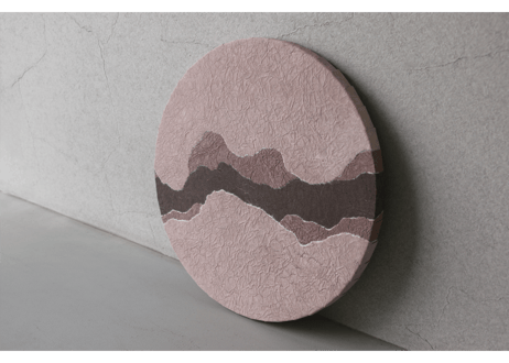 円形和紙アートパネル「層－Sou」　Washi Wall Art Panel　300φ