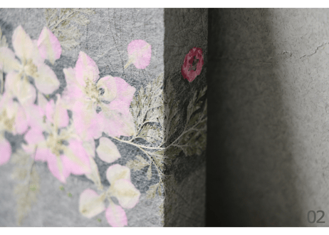 押し花和紙ミニアートパネル「ほのか－honoka」　Washi Mini Art Panel　150×150 全2種