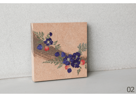 押し花和紙ミニアートパネル「うらら－urara」　Washi Mini Art Panel　150×150 全2種
