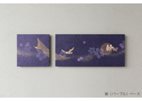 和紙アートパネル「メンフクロウ－Barn Owl」　Washi Wall Art Panel　280角・600×280 2枚組