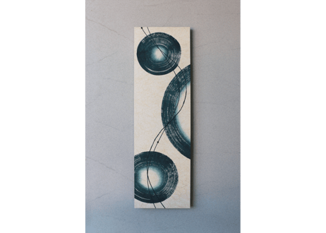 和紙アートパネル「蒼環－Soukan」　Washi Wall Art Panel　910×280