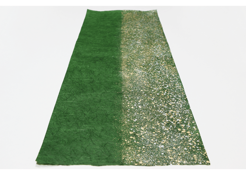 緑色布製記録簿 創作デザイン和紙 緑色・しぶき（商品番号：as-160102) | Washi