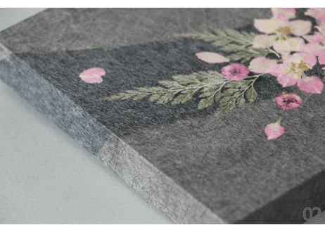 押し花和紙ミニアートパネル「ほのか－honoka」　Washi Mini Art Panel　150×150 全2種