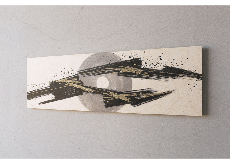 ruiさま　パネルデザイン 和紙アートパネル「雷－Rai」 Washi Wall Art Panel 910×280 |