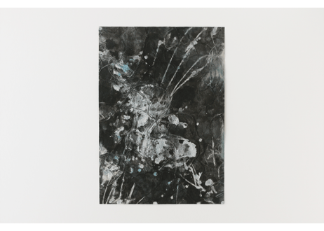 和紙アートポスター「蒼銀の凸凹」程よいA3サイズ（額縁無し）