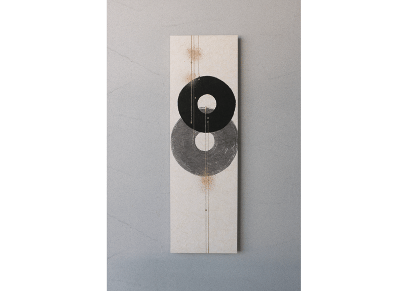 和紙アートパネル「輪－Rin」 Washi Wall Art Panel 910×280 |