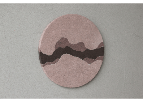 円形和紙アートパネル「層－Sou」　Washi Wall Art Panel　300φ