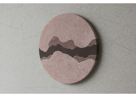 円形和紙アートパネル「層－Sou」　Washi Wall Art Panel　300φ