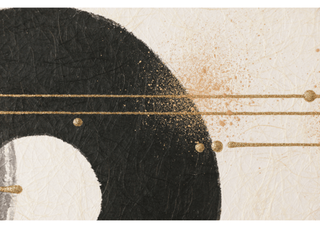 和紙アートパネル「輪－Rin」　Washi Wall Art Panel　910×280