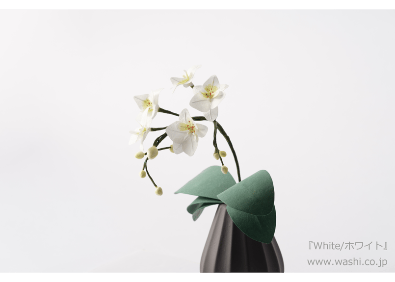 即日発送可】和紙の仏花 お供え花／ミニ胡蝶蘭 花器付き 全3色 | Washi