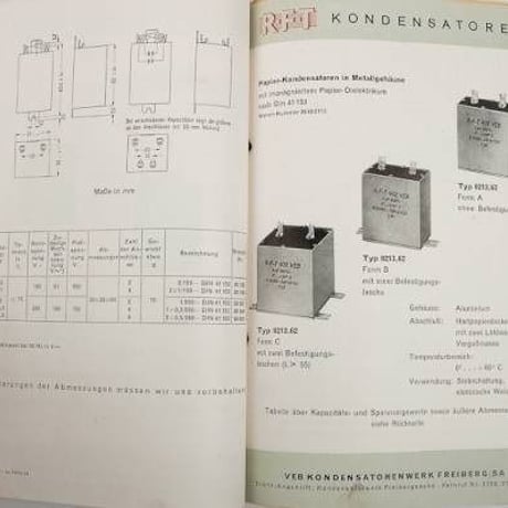 RFT コンデンサー データブック 1954年
