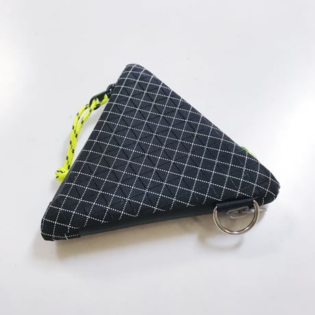 EYL Triple Pocket Pouch【COIN】Dyneema 210 denier X-grid Black × Lime