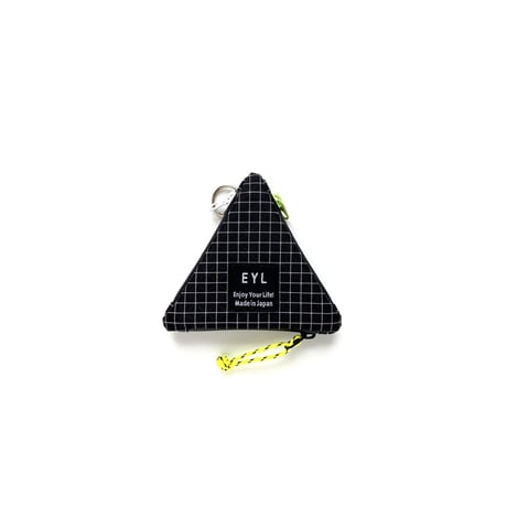 EYL Triple Pocket Pouch【COIN】Dyneema 210 denier X-grid Black × Lime
