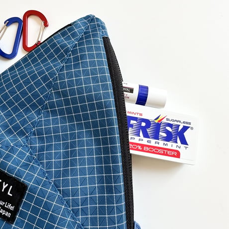 EYL Triple Pocket Pouch【M】Dyneema 210 denier X-grid Blue