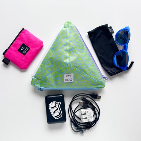 EYL Triple Pocket Pouch【L】DCFH Green Leopard