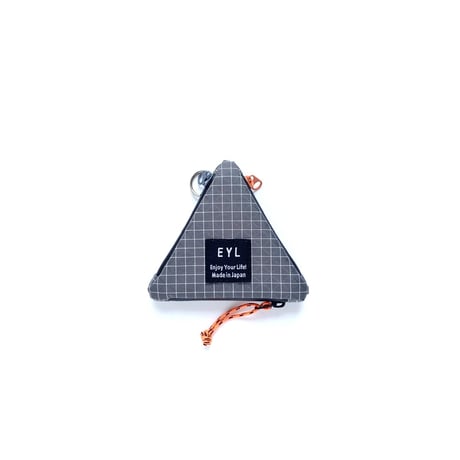 EYL Triple Pocket Pouch【COIN】Dyneema 210  denier X-grid Gray × Orange