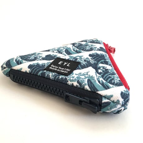 EYL Triple Pocket Pouch【COIN】 Hokusai Waves