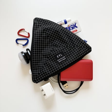 EYL Triple Pocket Pouch【M】Dyneema 210 denier X-grid Black